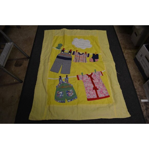 Quilted Baby Blanket 1975 Sunshine Yellow Kids Pillow Case Bedding Charlene - Picture 10 of 10